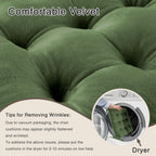 OVOV Chair Cushions for Dining Chairs Set of 6 Tufted Indoor Chair Pads with Ties Soft Square Seat Cushions for Kitchen Chairs 15.5"x15.5",Green