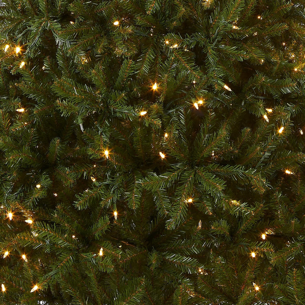National Tree Company Pre-Lit Artificial Full Christmas Tree, Green, Dunhill Fir, Dual Color LED Lights, Includes PowerConnect and Stand, 7.5 Feet