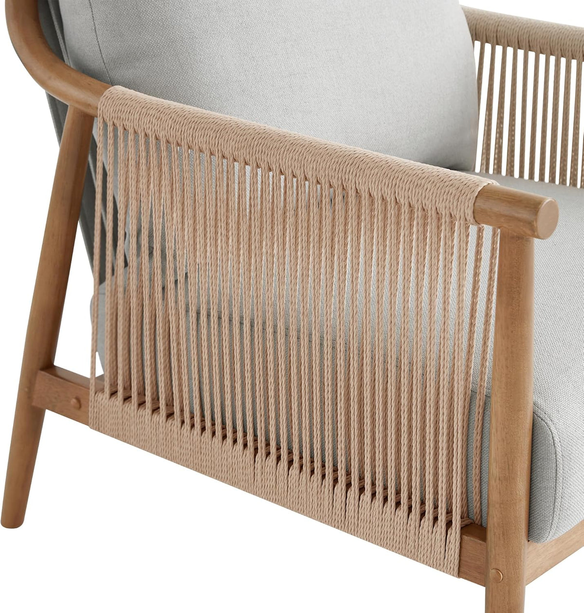CHITA Braid Armchair Set of 2, Modern Accent Chair for Living Room, Light Grey