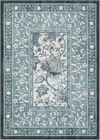 GarveeHome Provence Misty Blue 6x9 Area Rugs, Botanical Grove Vintage - Image 4