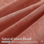 Terracotta 90 Inch Linen Curtains Pinch Pleated 2 Panels Set Firebrick | - Image 3