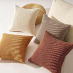 Topfinel Fall Soft Corduroy Throw Pillow Covers 18x18 Inch Yellow Brown | Set - Image 6
