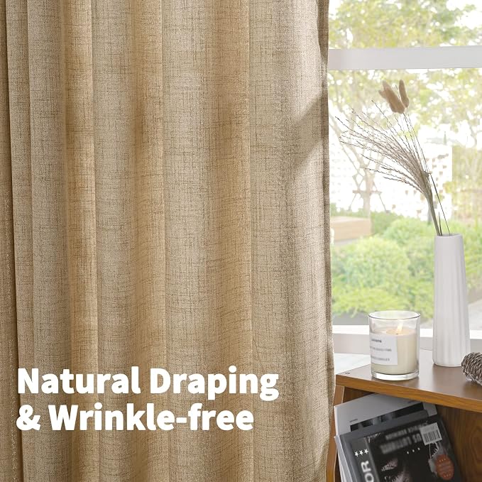 YoungsTex Short Linen Semi Sheer Curtains 45 Inch Length - Image 6