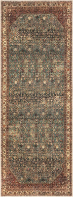 Keen Home Design 2x12 Rug - Machine Washable Runner with Non-Slip Backing, Ideal for Hallway, Entryway, Kitchen, Laundry Room - Vintage, Easy Clean, Durable, Low Pile Rug - (2'6" x 12')