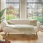 AMTOVO Faux Sheepskin Rug, Light Grey Ultra Soft Fluffy Shag Area Rug, 2 x 6 ft Faux Fur Rug for Bedroom Sofa Throw Cushion Room Decor, Sheepskin