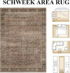 Schweek Brown 5x7 Area Rugs Washable Non Slip Rug - Image 2