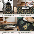2x7 Black Non Slip Entryway Runner Rug, Boho Washable Runner - Image 4