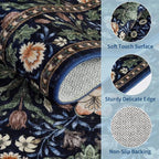 GarveeHome Green Washable Area Rug 5x7, Retro Floral Low Pile Non Slip Living - Image 4
