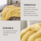 Bedsure GentleSoft Fluffy Yellow King Size Blanket for Bed, Thick Soft Sherpa Faux Fur Fleece Bedding Fuzzy Plush Winter Warm Heavy Big Large King Blanket, Cozy Yellow Gifts for Men Women, 108x90