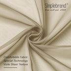 Simplebrand Taupe Sheer Curtains 63 Inch Length 2 Panels, Rod Pocket Solid - Image 6