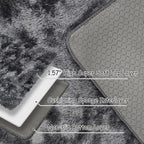 Small Tie-Dyed Area Rug for Bedroom 2x3 Mini Black Grey Fluffy Rug Mat Bedside - Image 5
