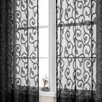 Furman Black Sheer Curtains 84 inches Long by OWENIE