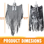 JOYIN 3 Pack Hanging Halloween Skeleton Ghosts Decorations Outdoor, Grim Reapers for Best Halloween Outdoor Decorations, Haunted Haunted House Prop, Party Supplies