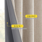 NICETOWN Oatmeal Bedroom Full Blackout Linen Curtain Panels Set of 2, Thick - Image 7