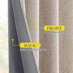 NICETOWN Natural 100% Blackout Linen Curtains 84" Long - Image 7