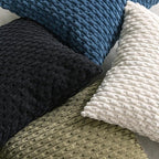 Set of 4 Blue Decorative Throw Pillow Covers 16x16 Inch Corduroy Pillow Covers - Image 8