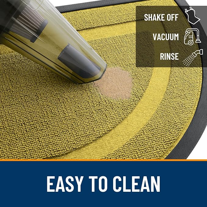 OLANLY Half Circle Front Door Mat Outside 33x21 All-Season Rubber Doormat | - Image 5