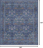 Washable Dark Blue Rug for Living Room - Image 2