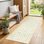 PLHXFR 2x6 Washable Runner Rug：Floral Indoor Kitchen Carpet Beige Multi | - Image 3