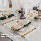 Home Brilliant Placemats Set of 8 Dining Table Placemat Washable Place Mats, 13 x 19 inches, Cream