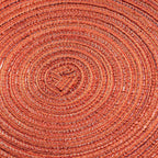 AHHFSMEI Round Braided Placemats Set of 6 Round Table Mats for Dining Tables Natural Woven Heat Resistant Place mats 15 Inch (Dark Orange)