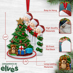 3D Peeking Family of 3 Ornament 2025 Personalized Family Christmas Ornaments 2025 | Staircase Personalized Tree Ornaments for Grandchildren, Siblings & Grandkids Xmas Tree with Gift of Three Ornament
