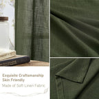 95 Inches Long Olive Green Linen Curtains - Image 6