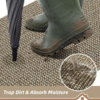 BEQHAUSE Dirt Trapper Door Mat 17" x 30", Non-Slip Doormats, Light Beige | - Image 3
