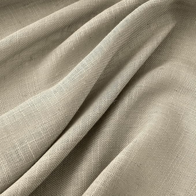 MIULEE Oatmeal Linen Curtains 52x84 Inch 2 Panels - Image 4