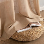 MIULEE Light Brown Linen Curtains 52x54 Inch Length 2 Panels - Image 7