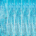 GOER 3.2 ft x 6.5 ft Metallic Tinsel Foil Fringe Curtains Party Photo Backdrop Party Streamers for Birthday,Graduation,New Year Eve Decorations Wedding Decor (5 Pcs,Wavy Light Blue)