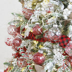 Sea Team Shatterproof Clear Plastic Christmas Ball Ornaments Decorative Xmas Balls Baubles Set with Stuffed Delicate Decorations (60mm/2.36 inch 30-Pack, Red)