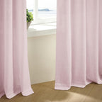 Light Pink Linen Pinch Pleat Curtains 96 Inch Length 2 Panels Set 40x96 | - Image 8