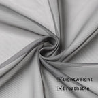 Grey Sheer Kitchen Valance for Windows Set of 2, Small Modern Rod Pocket Voile - Image 4