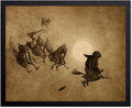Poster Master Vintage William Holbrook Beard Poster - Retro Occult Print - Gift for Gothic, Horror Fan - The Witches Ride, Pagan, Goth, Magic - Wall Decor for Bedroom, Dorm, 16x20 Black Framed