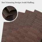 Leetaltree Brown with Black Striped Placemats Set of 6 - Heat Resistant Non-Slip Place mats for Dining Table, Washable Durable PVC Vinyl Woven Table Mats（Brown Stripe, 6）