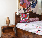 Floral Pillow Cover Handembroidered Wool 18x18 (Retro Floral Pillow Cover)