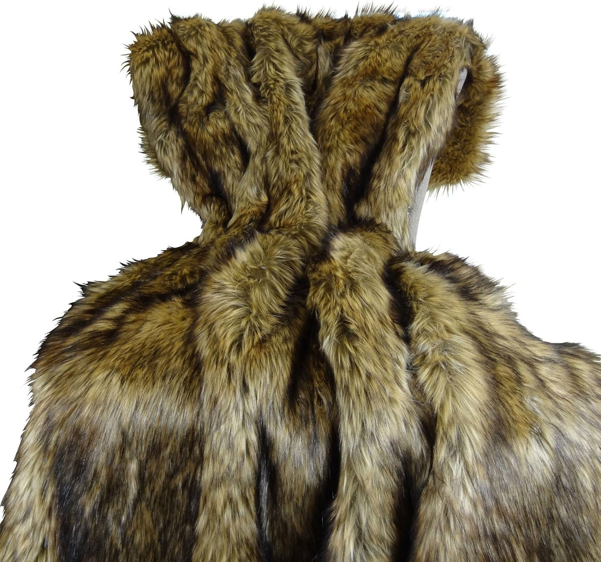 Brown Fur Throw Blanket and Bedspread - Brown Wolf Faux Fur - Light & Dark Brown Faux Fur - Luxury Throw Blanket & Bedspread, Handmade in US, 16406