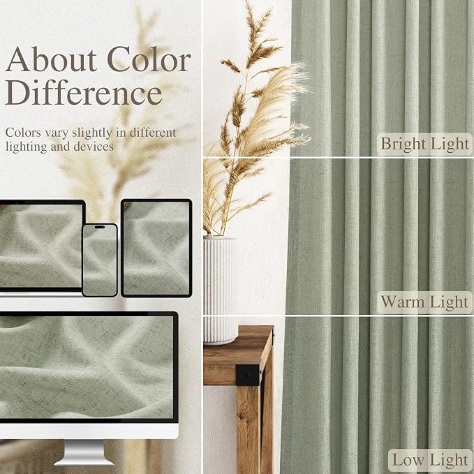 Sage Curtains 95 inches Long 2 panels - Image 4