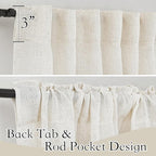 RYB HOME Farmhouse Boho Linen Sheer Curtains 90 inches Long - Image 2