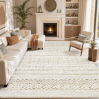 cotiled Boho 7x9 Area Rug for Living Room: Large Moroccan Washable Rug | Solve - Image 8