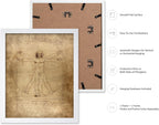 Poster Master Classic Leonardo Da Vinci Poster - Vintage Renaissance Print - Gift for Artist, Friend - Vitruvian Man, Proportion, Symmetry, Human Body - Wall Decor for Office, 11x14 White Framed