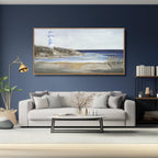 Yuaxker Coastal Wall Art Framed Wall Decor Blue and White Lighthouse Canvas Painting Modern Wall Hanging Artwork for Living Room Bedroom Dining Room Office Home Decor 20x40 Inch