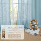 102 Inches Long Linen Curtains for Living Room Bedroom 2 Panels | Semi Sheer - Image 4