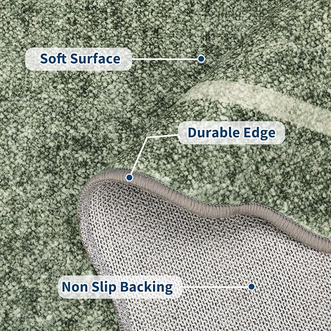 GarveeHome Scalloped 3x5 Area Rug Washable Rug - Image 3