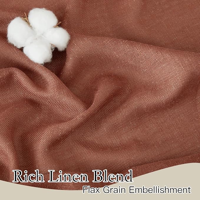RYB HOME Farmhouse Boho Linen Sheer Curtains 90 inches Long - Image 3