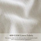 Farmhouse 126 Inch Pleat Thick Linen Beige White Semi Sheer Curtains 50x126 | - Image 5