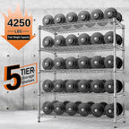 IZEUK 4250 LBS Garage Shelving Wide Storage Shelves 5 Tier Metal Shelves Heavy Duty Adjustable Utility Shelf Rack Chrome 17.7" D x 47.2" W x 70.4" H