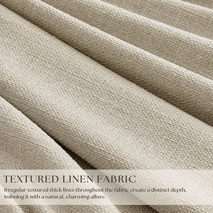 112 Inch Linen Blackout Curtains Pinch Pleated - Image 2