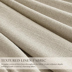 Beige Oatmeal Linen Pinch Pleated 100% Blackout Curtains 90 Inch Length | Pinch - Image 2